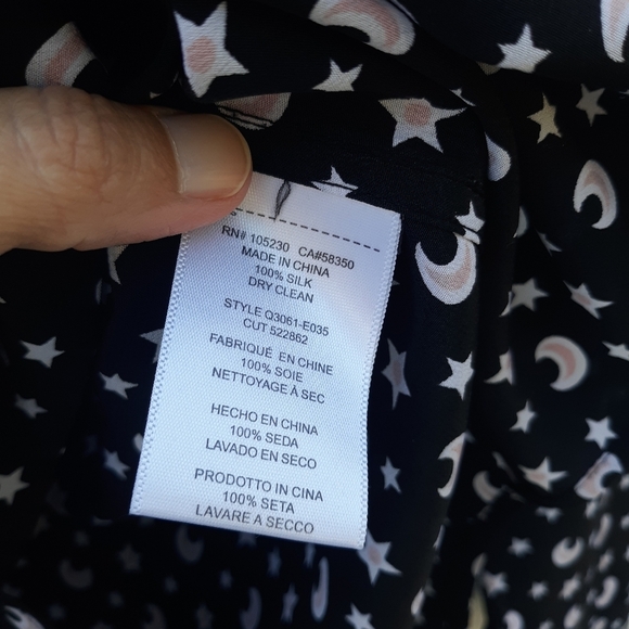 Equipment Shirt Silk Button Down Moon Star - Picture 12 of 12